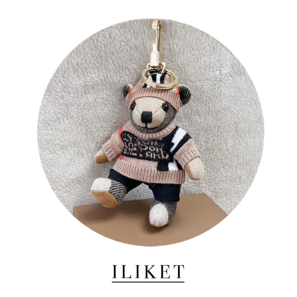 1:1 Thomas Bear Charm Sweater + pants + hat gift cute bag pendant party fashion ornament bag pendant girlfriend boyfriend bear car interior decoration