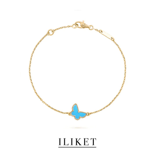 1:1 S925 silver rose gold& yellow gold colour WEET ALHAMBRA EARRINGS & Arpels Turquoise elegant Butterfly bracelet fashion gift luxury style elegant bracelet