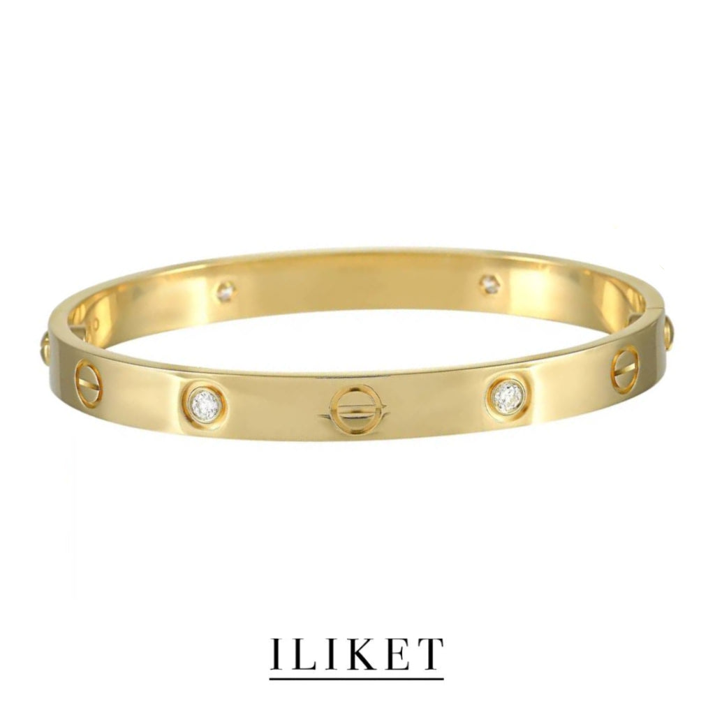 1:1 LOVE Bracelet simple 4 diamond 18k Yellow Gold& Rose Gold &White Gold Narrow fashion  Classic Bracelet