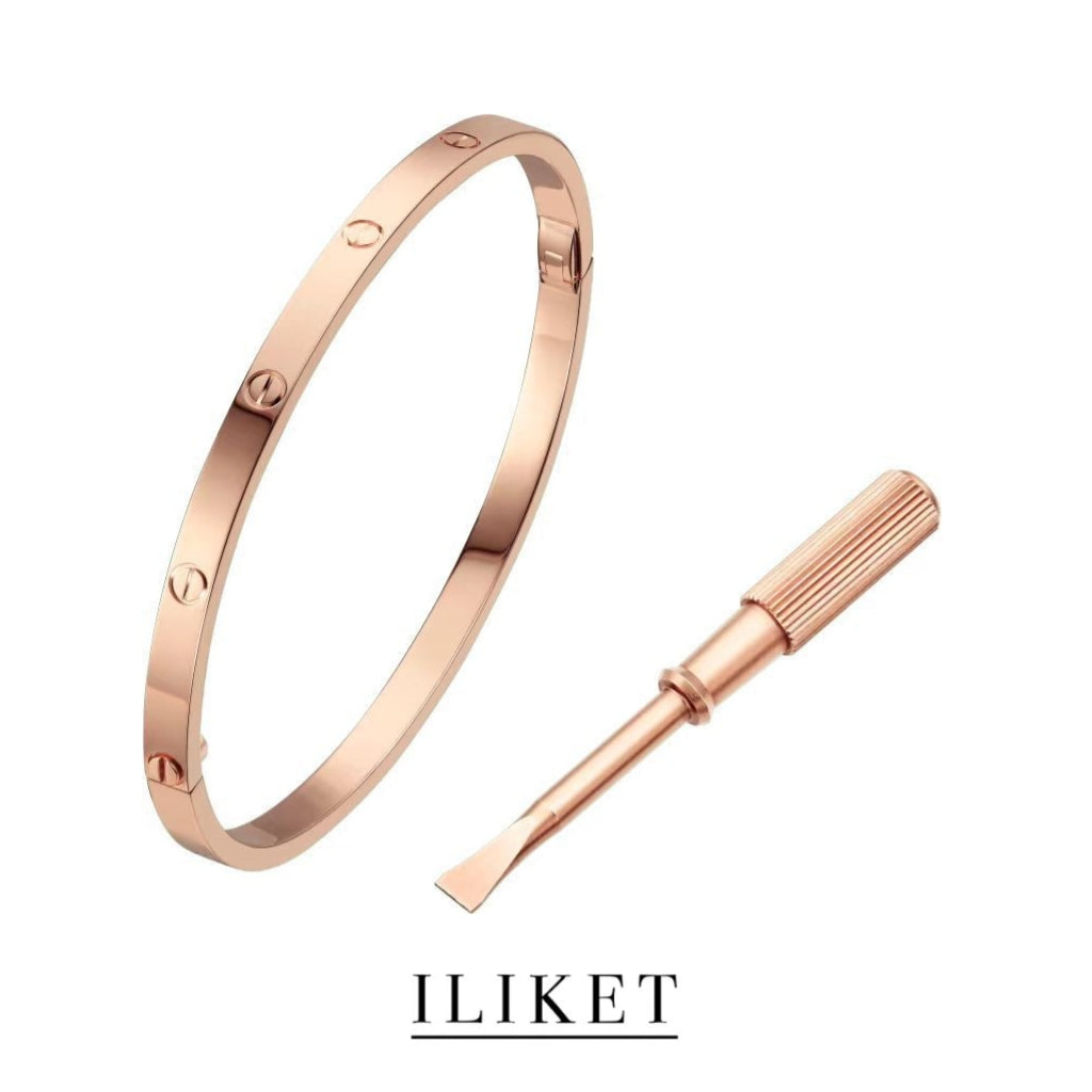 1:1 LOVE Bracelet birthday anniversary gift 18k Yellow Gold& Rose Gold &White Gold  Narrow fashion Classic Bracelet