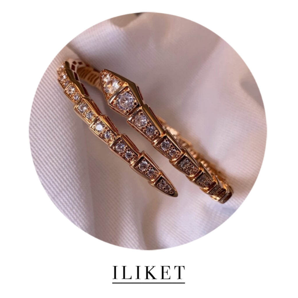 1:1 snake bone Serpenti 18K White Gold & yellow gold &rose gold Thin Serpenti Pave Bracelet Wrap Bangle Bracelet full diamond Serpenti Viper bracelet