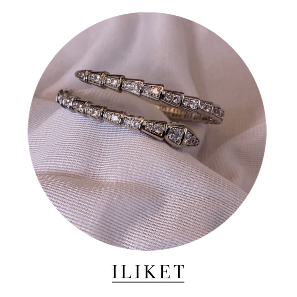 1:1 snake bone Serpenti 18K White Gold & yellow gold &rose gold Thin Serpenti Pave Bracelet Wrap Bangle Bracelet full diamond Serpenti Viper bracelet