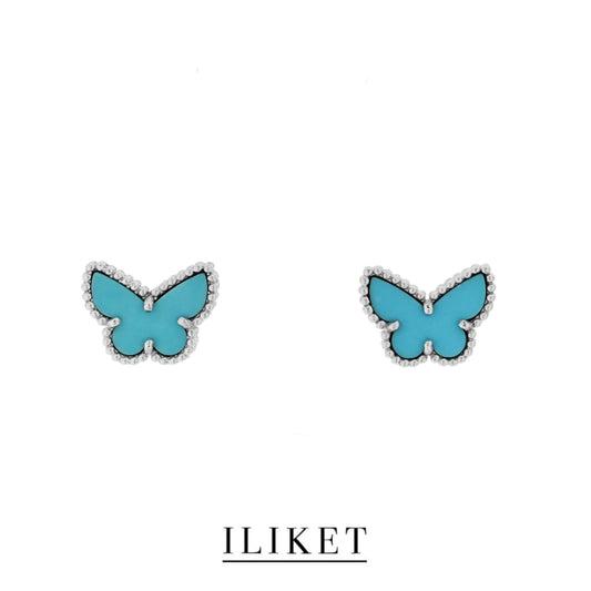 1:1 S925 silver white gold colour WEET ALHAMBRA EARRINGS Turquoise elegent Butterfly Earstuds