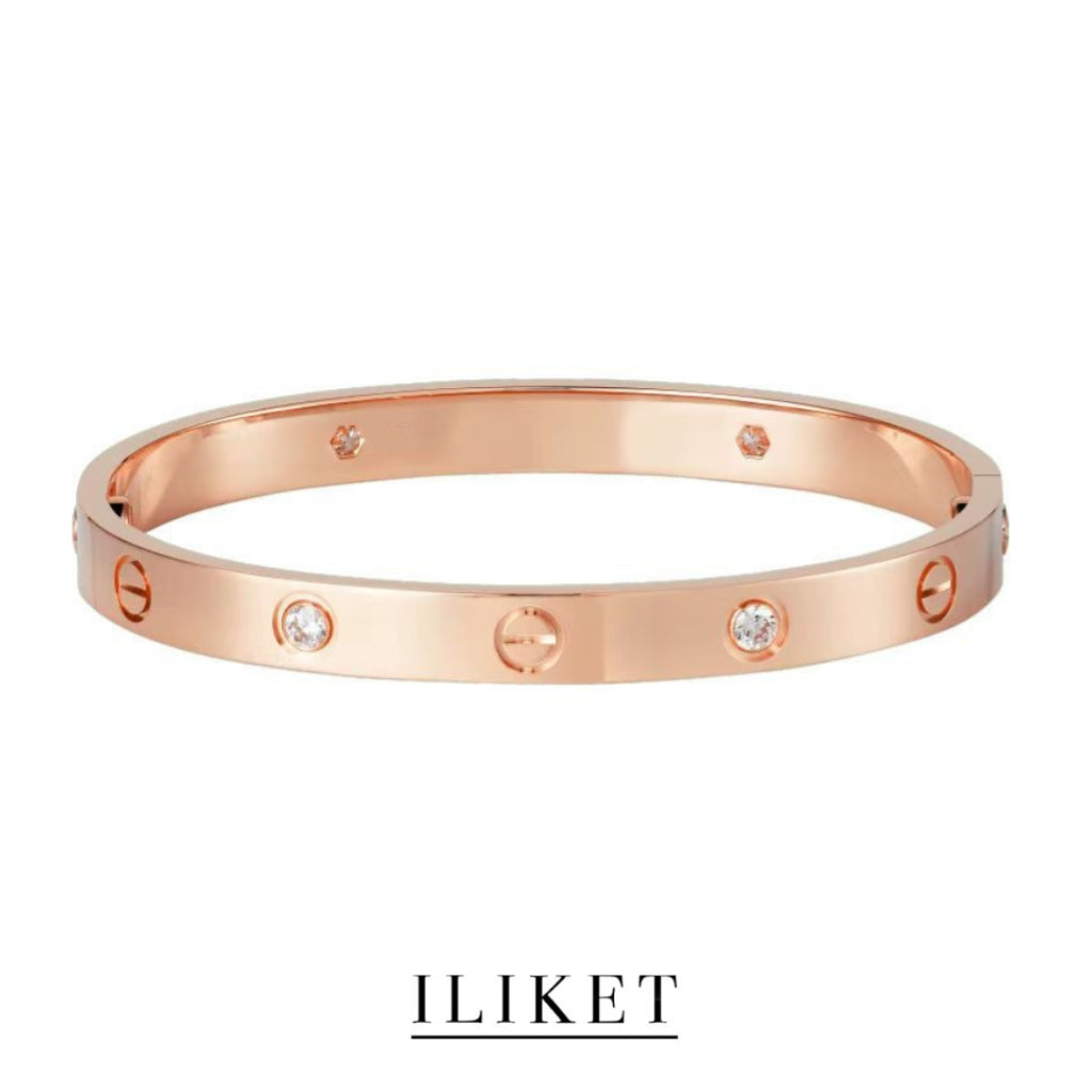 1:1 LOVE Bracelet simple 4 diamond 18k Yellow Gold& Rose Gold &White Gold Narrow fashion  Classic Bracelet