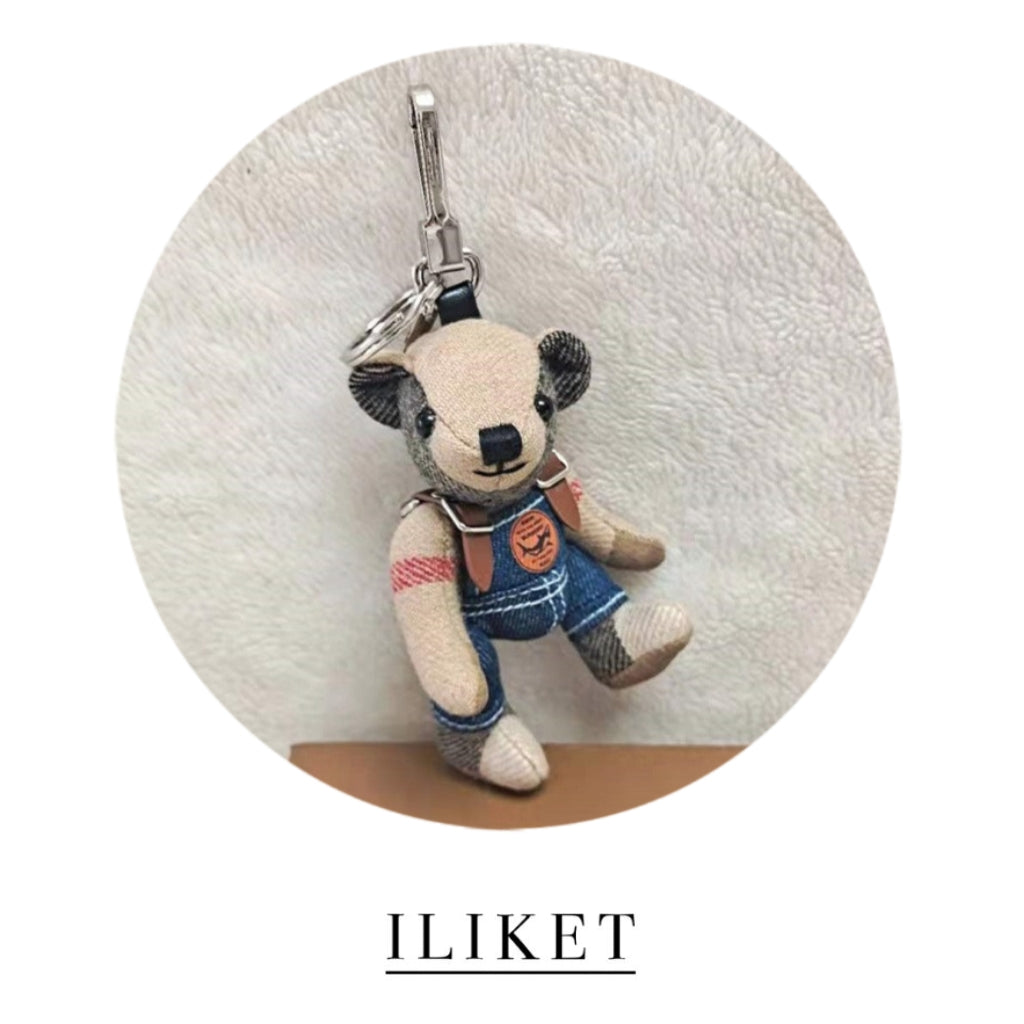 1:1 Thomas Bear Charm Denim pants set gift cute bag pendant party fashion ornament bag pendant girlfriend boyfriend bear car interior decoration