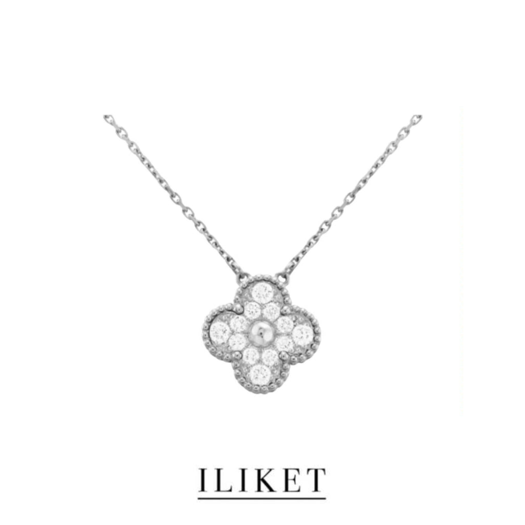 Four-Leaf Clover Necklace full diamond Clavicle Chain