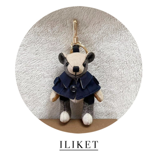 1:1 Thomas Bear Charm with Camel navy blue shawl gift cute bag pendant party fashion ornament bag pendant girlfriend boyfriend bear car interior decoration