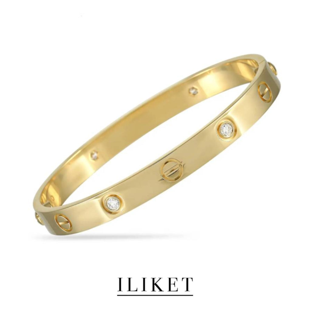 1:1 LOVE Bracelet simple 4 diamond 18k Yellow Gold& Rose Gold &White Gold Narrow fashion  Classic Bracelet