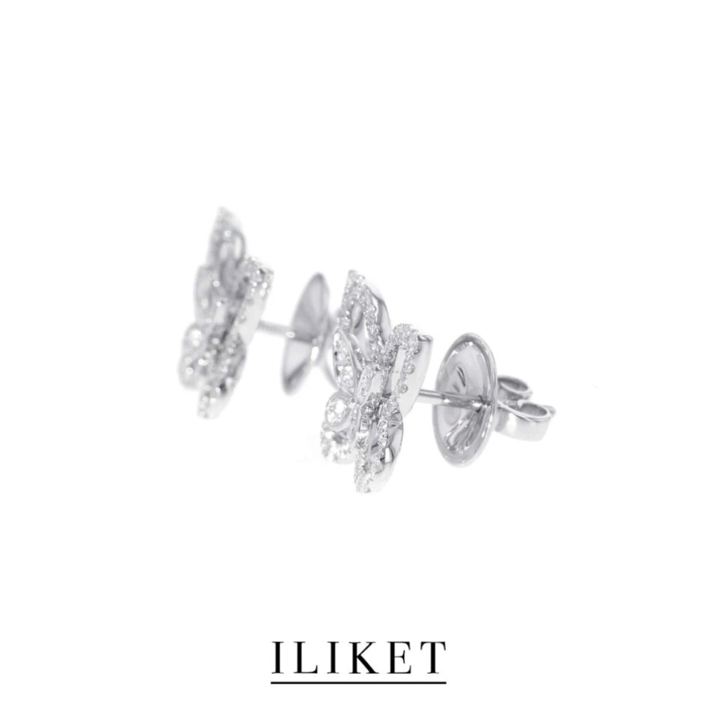 1:1 Butterfly Diamond Mini Stud Earrings S925 silver White Gold colour classic luxary gift earrings