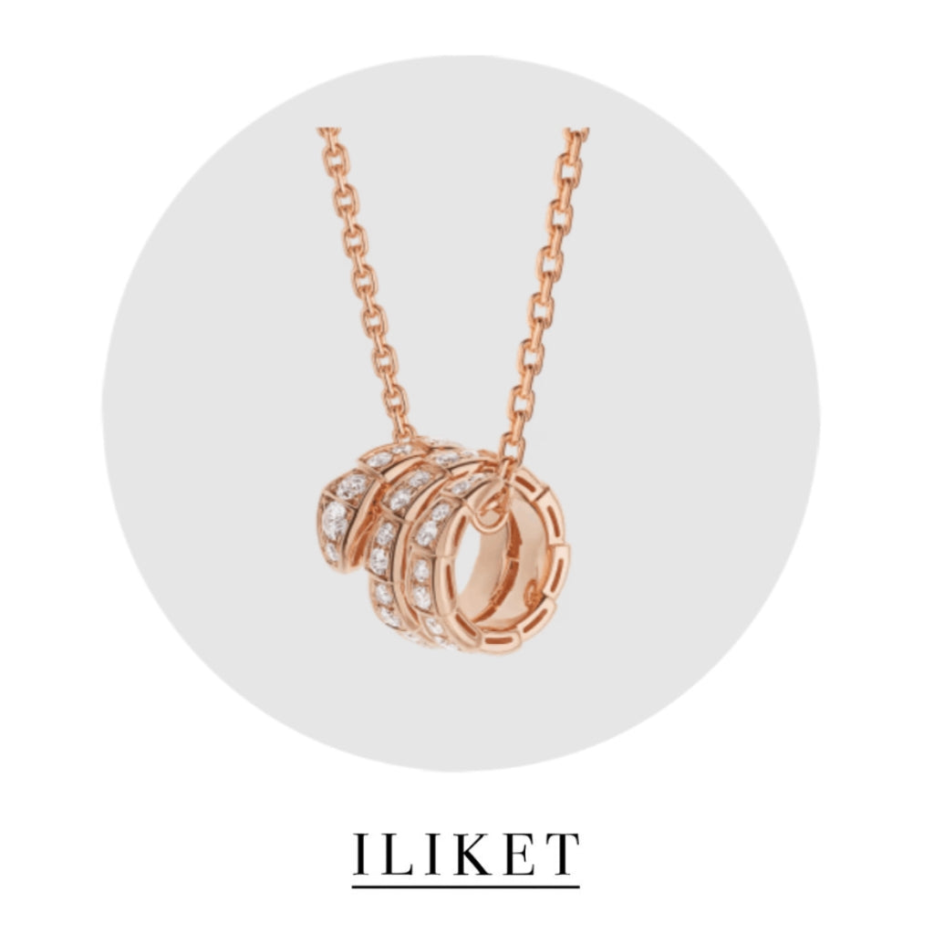 1:1 Serpenti Viper necklace18k rose gold& white gold pendant necklace full diamond luxary fashion style snake bone necklace