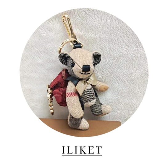 1:1 Thomas Bear Charm with schoolbag cute bag pendant party fashion ornament bag pendant girlfriend boyfriend bear car interior decoration