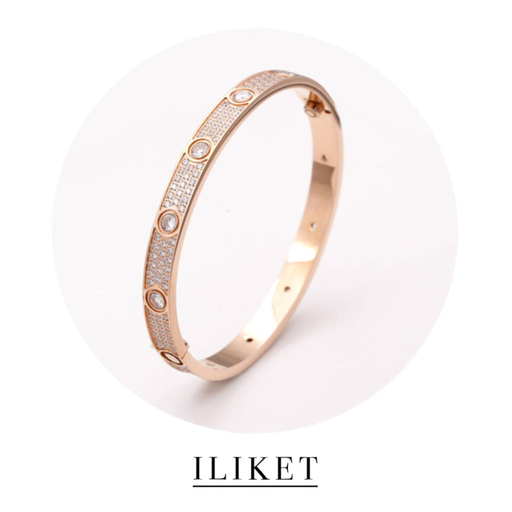 1:1 LOVE Bracelet birthday anniversary luxary gift 18k Yellow Gold& Rose Gold &White Gold 10 diamond full diamond Wide Classic Bracelet