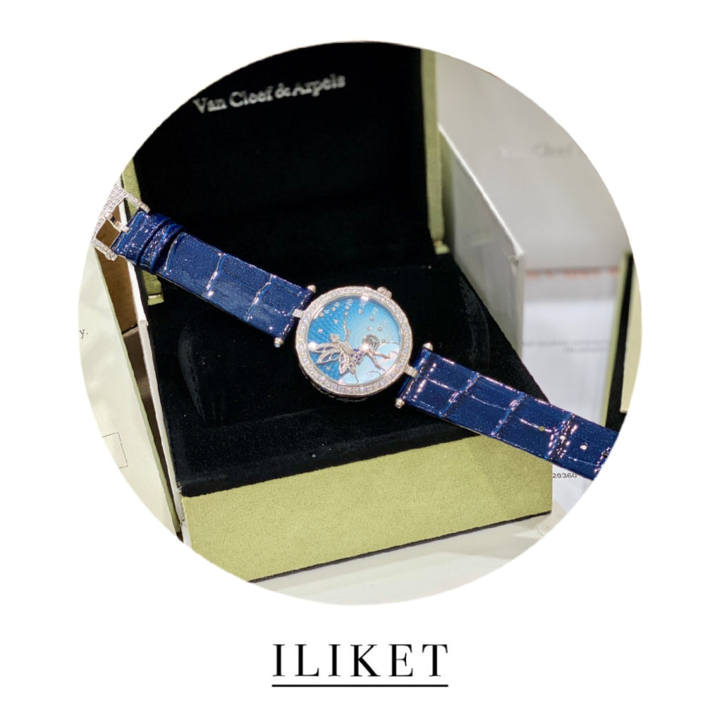 Fairy watch Blue dial, Blue crocodile leather ,watch