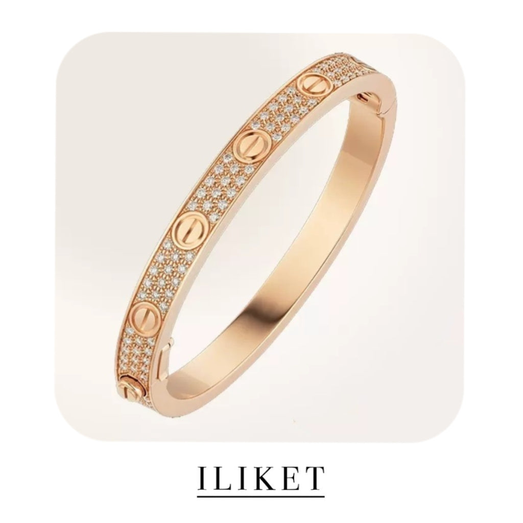 1:1 LOVE Bracelet Snap-on birthday anniversary luxary gift 18k Yellow Gold& Rose Gold &White Gold full diamond Wide Classic Bracelet