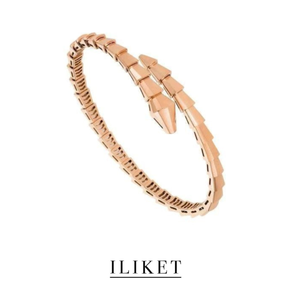 1:1 snake bone Serpenti 18K White Gold &rose gold Serpenti Pave Bracelet Wrap Bangle Serpenti Viper bracelet（with original package)