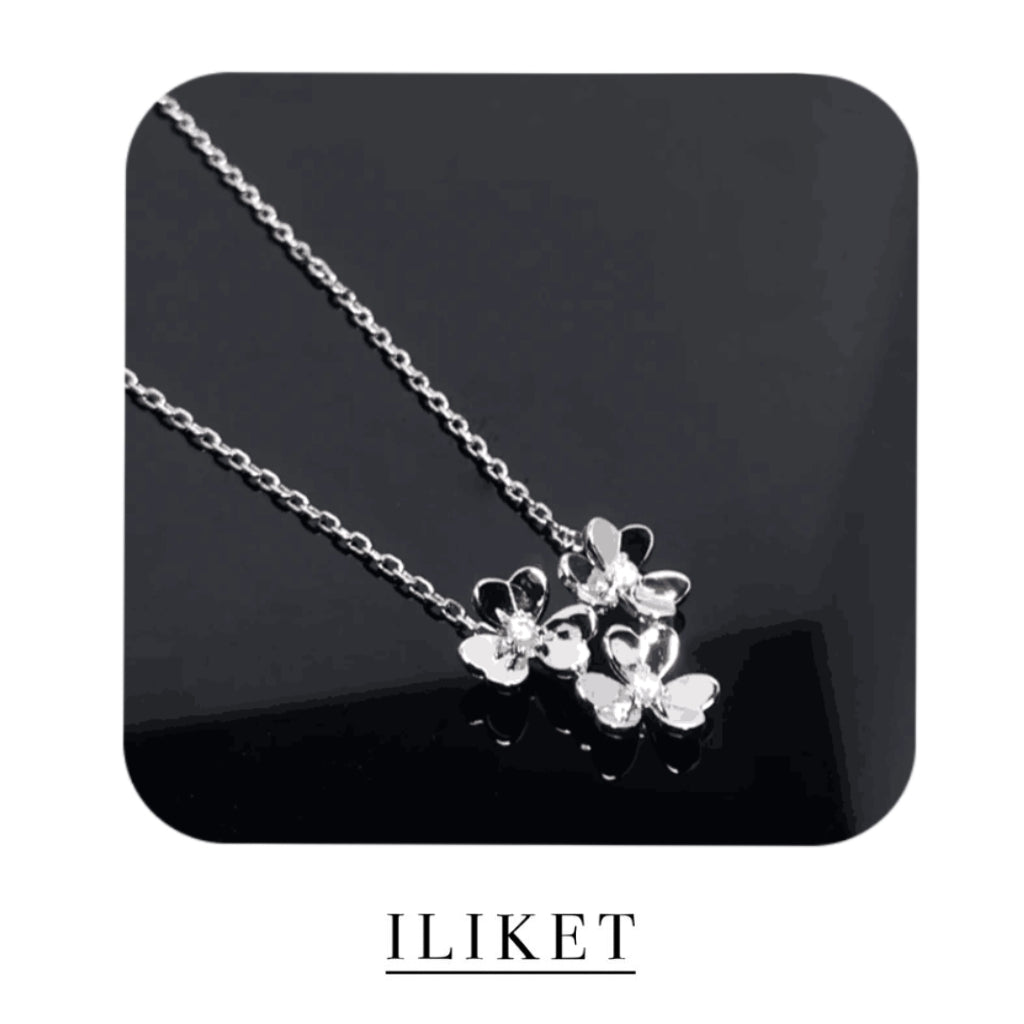 1:1 Frivole pendant 3 flower S925 silver 18K yellow gold & rose gold &white gold Diamond elegent classic fashion style 3 three-leaf flower necklace