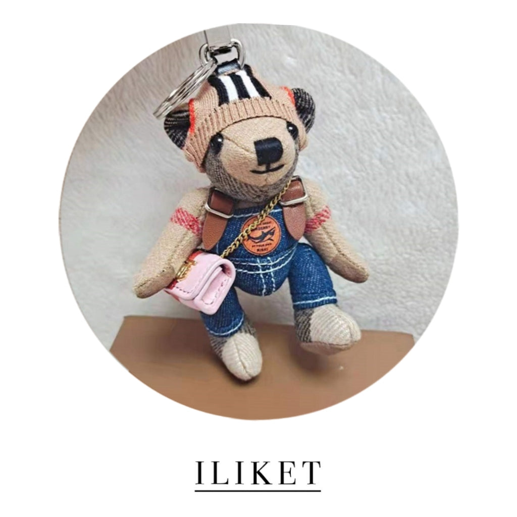 1:1 Thomas Bear Charm Denim pants set gift cute bag pendant party fashion ornament bag pendant girlfriend boyfriend bear car interior decoration