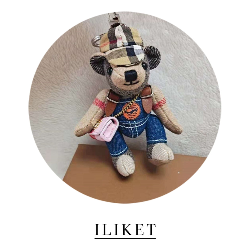 1:1 Thomas Bear Charm Denim pants set gift cute bag pendant party fashion ornament bag pendant girlfriend boyfriend bear car interior decoration