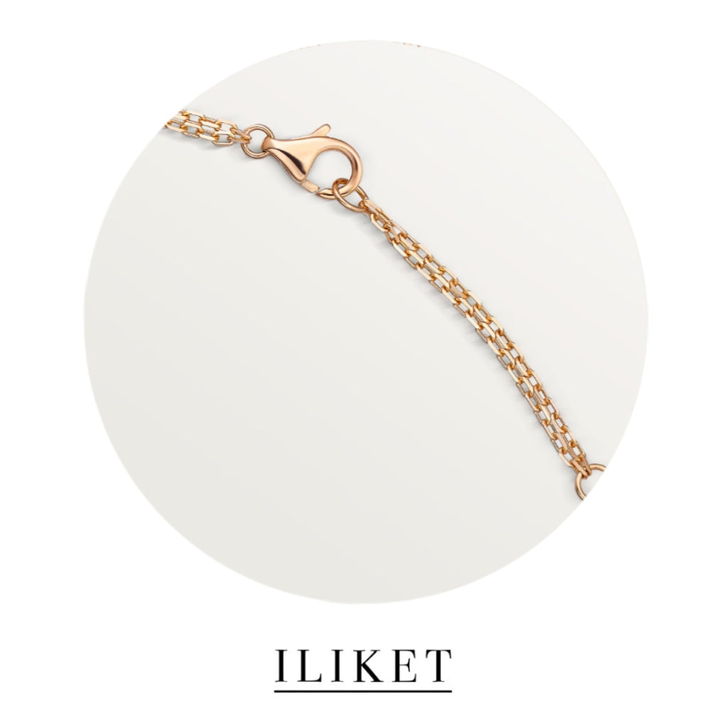 1:1 LOVE necklace 2 DIAMONDS  18K rose gold, set with 2 brilliant-cut diamonds totaling Adjustable chain length(380-410 mm) classic circle Clavicle chain round necklace